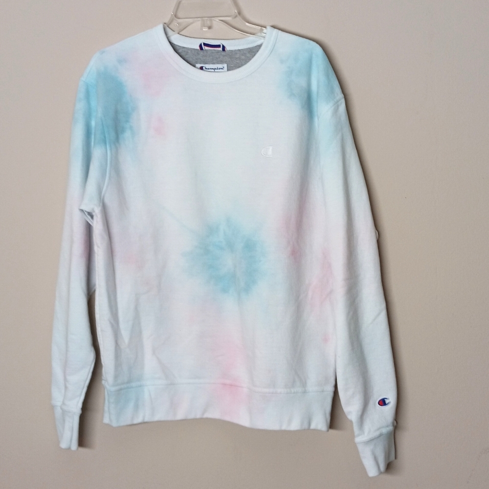 CHAMPION Boyfriend Cloud Tie-dye Sweatshirt, size M